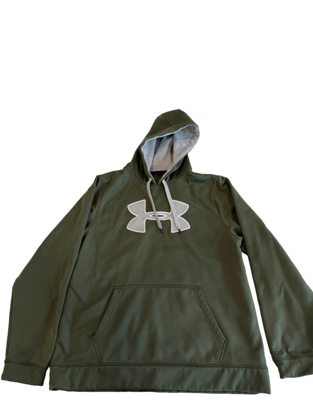 Under Armour Light Gray Pullover Hoodie with White Logo